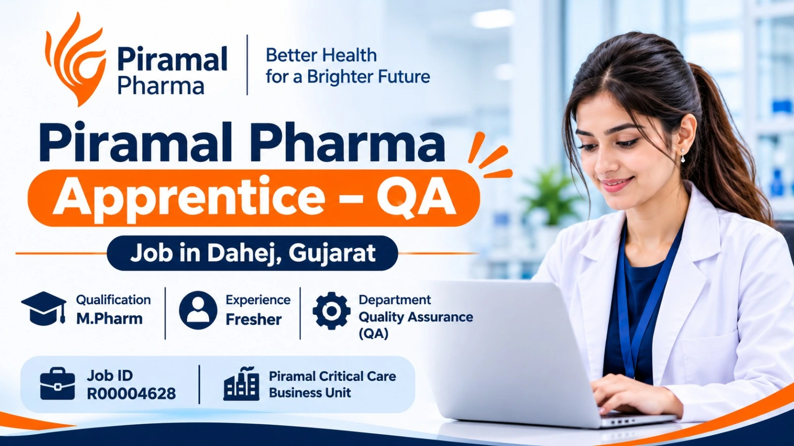 Piramal Pharma Apprentice – QA Job in Dahej, Gujarat 