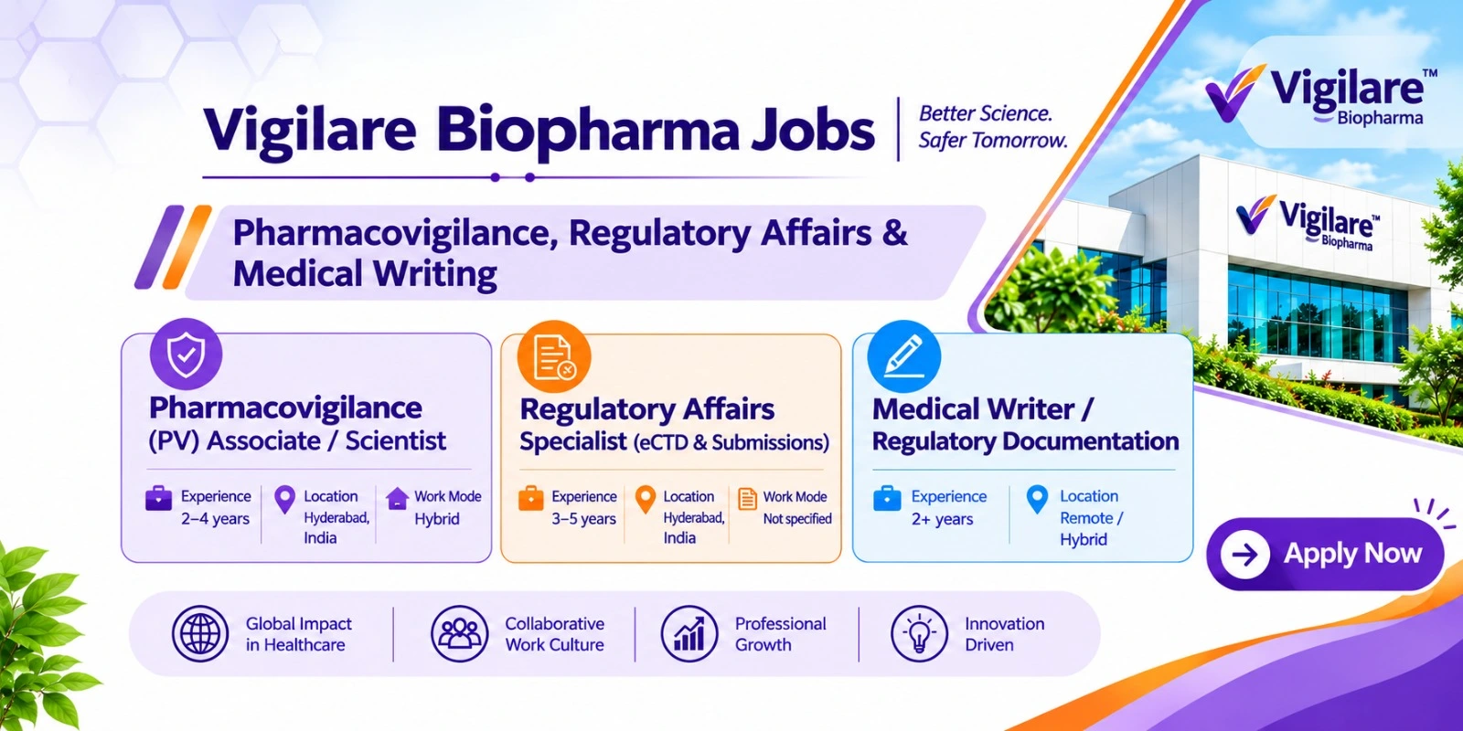 Vigilare Biopharma Jobs: Pharmacovigilance, Regulatory Affairs & Medical Writing